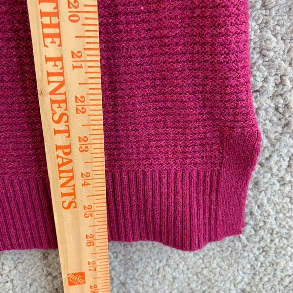 Gap Tunic Sweater Womens‎ XS Merino Wool Chunky Knit Bishop Sleeve Scoop Purple - Picture 10 of 11